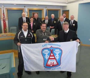 Aamjiwnaang Flag Flying at St Clair Township