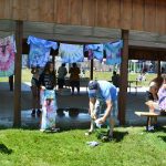 Making tie dye shirts on Solidarity Day