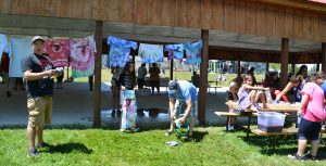 Making tie dye shirts on Solidarity Day